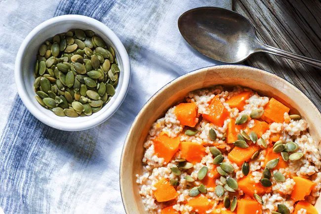 Pumpkin seeds are rich in protein, vitamins and minerals. 