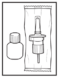 Fortical Nasal Spray and 1 screw-on pump - Illustration Fortical Nasal Spray and 1 screw-on pump - Illustration