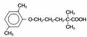 LOPID® (Gemfibrozil Tablets, USP) Structural Formula  - Illustration