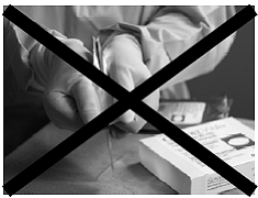 Do NOT pull in a downward motion rolling
knuckles over the pouch - Illustration Do NOT pull in a downward motion rolling
knuckles over the pouch - Illustration