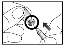  Swirl bottle gently until glucagon dissolves
completely - Illustration