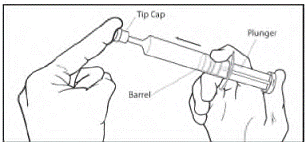 Before removing the tip cap, press in the plunger to remove any resistance that may be present - Illustration