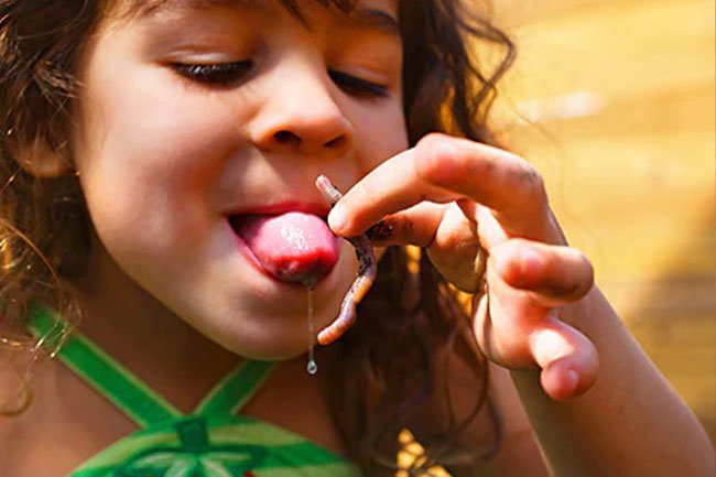Little kids often lick things that may be contaminated with viruses and bacteria.