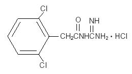 Guanfacine Hydrochloride structural formula illustration