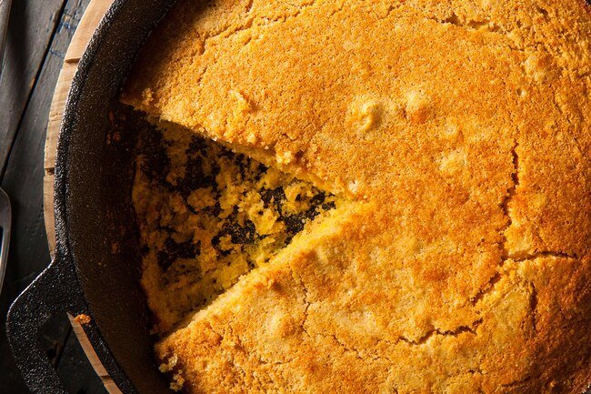 Corn flour is a mealy flour good for cornbread, muffins, pancakes, hush puppies, and polenta.