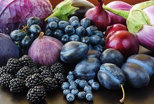 Anthocyanins in purple fruits and veggies give them their nutrient power. 