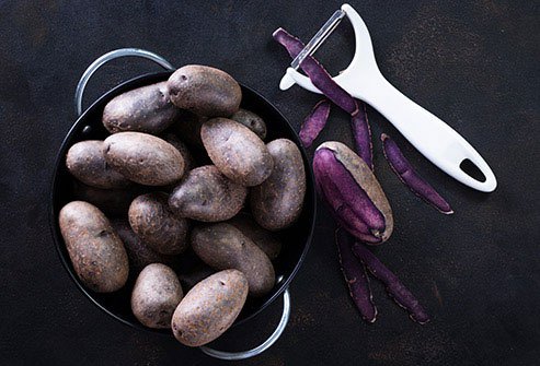 Purple potatoes have 2 to 3 times more antioxidants than white potatoes.