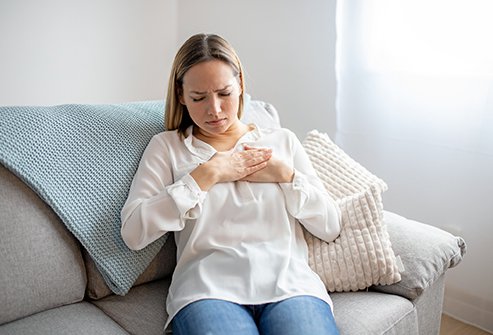 Sweating, nausea, and shortness of breath may accompany palpitations.