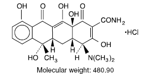 Tetracycline hydrochloride Structural Formula Illustration