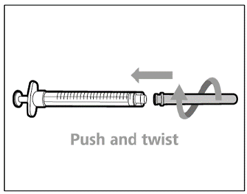 Attach transfer needle to Syringe - Illustration