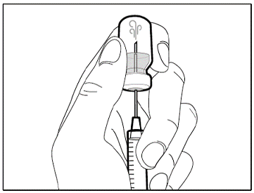 Do not inject air into the medicine - Illustration