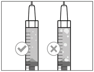Repeat the steps above until you have removed the larger
air bubbles - Illustration