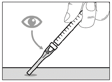 If you do not hear a click, look to see that the needle
is fully covered by the safety shield - Illustration