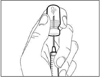 Do not inject air into the medicine - Illustration