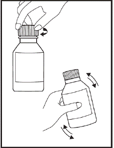 Replace child-resistant cap tightly by turning clockwise and shake well again for at least 30 seconds - Illustration