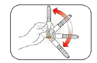 Mixing by rolling and inverting the Pen - Illustration