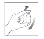 Invert the vial at least 10 times - Illustration