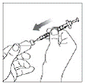 Push the needle through the Rubber Stopper - Illustration