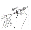 Push the needle through the Rubber Stopper - Illustration
