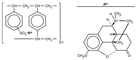 Hydrocodone polistirex - Structural Formula Illustration Hydrocodone polistirex - Structural Formula Illustration