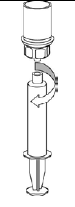 Unscrew the syringe from the Mix2Vial® set - Illustration