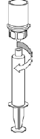 Unscrew the syringe from the Mix2Vial - Illustration