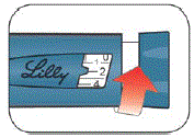 Push the needle through the Rubber Stopper of the vial - Illustration