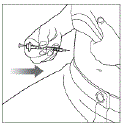 Pull the Needle out of your skin. A drop of insulin at
the Needle tip is normal - Illustration