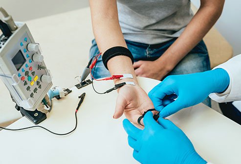 Intraoperative neurophysical monitoring measures nerve activity through electrodes. This helps the surgeon know they aren't injuring nerves by accident. Intraoperative neurophysical monitoring measures nerve activity through electrodes. This helps the surgeon know they aren't injuring nerves by accident.