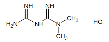 Metformin hydrochloride - Structural Formula Illustration
