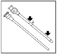 The trocar has three marks on it - Illustration