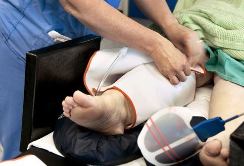 Blood clots in the calf or thigh can happen after knee surgery.