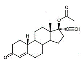 Norethindrone Acetate - Structural Formula Illustration