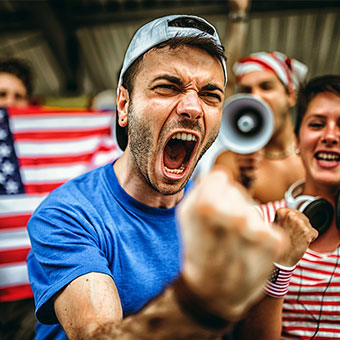 Yelling or screaming may cause laryngitis and sore throat.