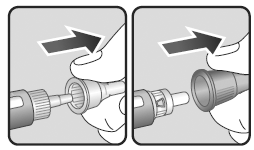 Pull off the outer needle cap - Illustration