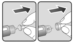 Pull off the inner needle cap and throw it away - Illustration