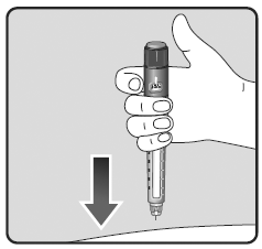 Insert the needle into your skin - Illustration
