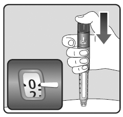 Press and hold down the dose button - Illustration
