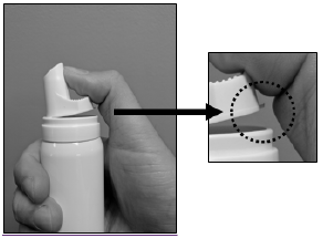 Remove cap and break the small tab at the base of the actuator by gently pushing the actuator away from the tab as shown - Illustration Remove cap and break the small tab at the base of the actuator by gently pushing the actuator away from the tab as shown - Illustration
