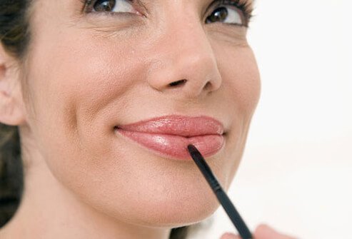 Over-the-counter lip-plumping lipstick can make lips appear more youthful. 
