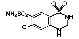 Hydrochlorothiazide structural formula illustration