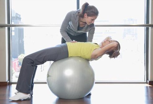 Guided physical therapy with stretching, strengthening, and low-impact exercises is used to optimize short- and long-term outcomes.