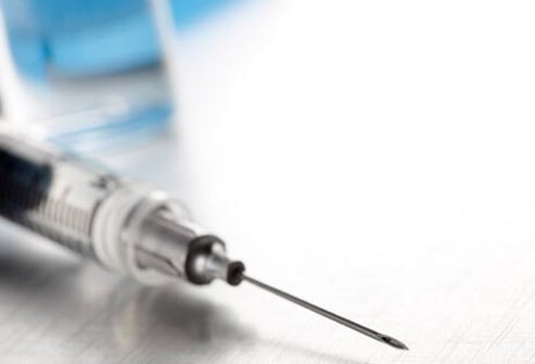 An injection syringe, treatment for low testosterone.