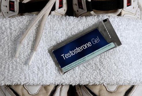 A packet of testosterone gel, low testosterone treatment.
