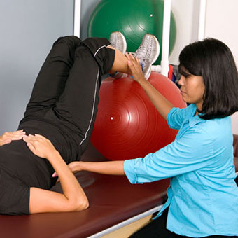 Physical therapy exercise for lower back pain.