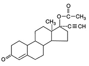 Norethindrone acetate - Structural Formula Illustration