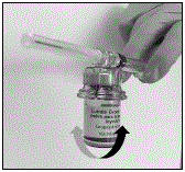 gently swirl the vial for approximately one minute until a uniform milky-white suspension is obtained - Illustration