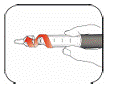 Unscrew the capped needle and throw it away - Illustration Unscrew the capped needle and throw it away - Illustration