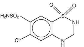 Hydrochlorothiazide  Structural Formula Illustration