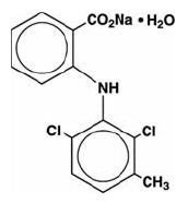 Meclofenamate Sodium Structural Formula Illustration